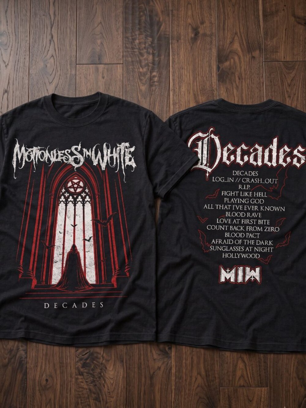 Motionless In White Decades Tracklist Tour Dates 2026 Unisex T-Shirt Reprint